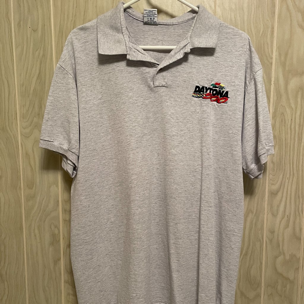 Daytona 500 Golf Polo Shirt Gray Xl